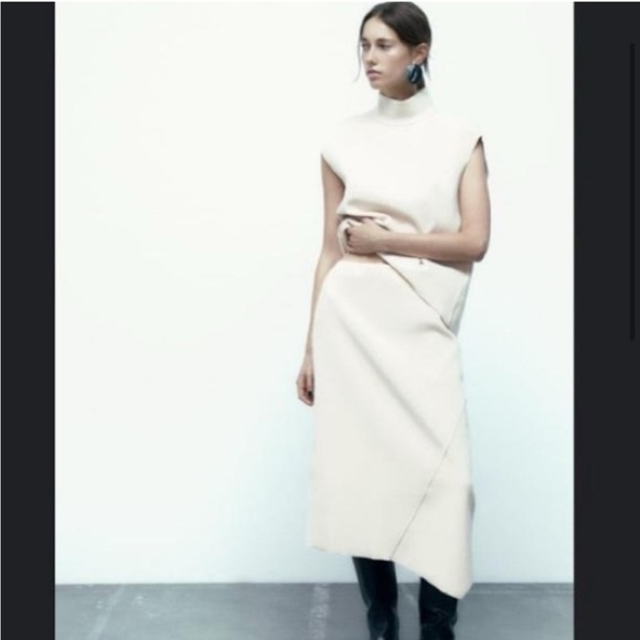 NWOT Zara Asymmetric Midi Skirt - Picture 7 of 9